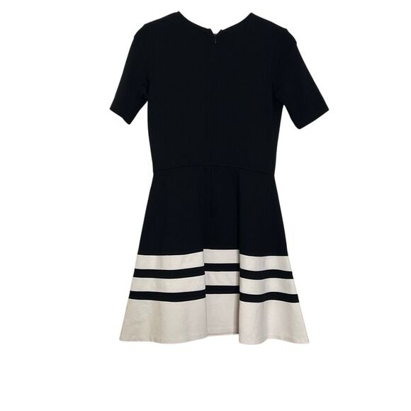Aqua Short Sleeve Striped Skirt Fit & Flare Mini Dress Black White Size Large - Picture 8 of 8